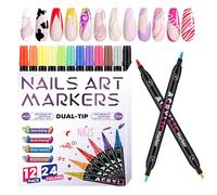 Marcatori Per Unghie E Decorazione,12 Pezzi Con Asciugatura Rapida A Puntinatura, Decorazione Della Manicure - Penne Con Unghie,Per Casa, Interno, Viaggio, Esterno, Scuola, Dormitorio