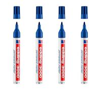 Marcatori Permanenti Edding 3000 Set da 4 Punta Tonda 1.5-3 mm Blu