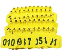 marcature per bestiame, Grande scheda di identificazione in plastica for bestiame, bovini, suini e animali grossa taglia 101-200, blu/arancione/301-400(Yellow,001 100)