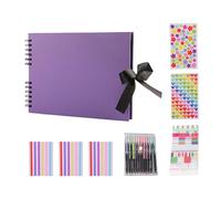 MARCBUSE Album fotografico personalizzabile, 80 pagine, con nastro e accessori, per matrimoni, compleanni, Natale, album fotografico con nastro