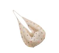 MARCBUSE Borsa a tracolla da donna all'uncinetto con perline colorate borsa mare bella ascella moda spiaggia per viaggi donna spiaggia lavoro a maglia ascelle borsa moda bella spalla, bianco, One Size