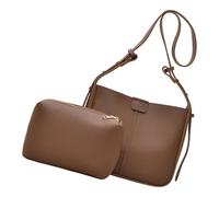 MARCBUSE Borsa da donna Borsa a tracolla di grande capacità Secchio semplice Elegante Spalla PU Messaggeri in pelle PU per donne di tutti i giorni Spalla di grande capacità Semplice Secchio in pelle