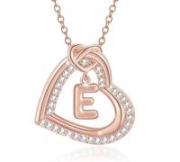 MARCBUSE Collana a forma di cuore con lettera personalizzabile con scintillanti pietre di zircone accessorio portatile per trendsetter alla moda Personalizza la collana della lettera, Medio, come