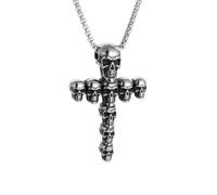 MARCBUSE Collana con teschio gotico, unisex, design vintage, catena regolabile, gioiello unico con teschio, da indossare tutti i giorni o come idea regalo, Misura unica, come descritto, come descritto