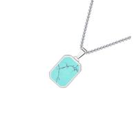 MARCBUSE Collana moderna in acciaio inossidabile da uomo con ciondolo geometrico rettangolare gioielli per il collo adatto per l'uso quotidiano in acciaio inossidabile unisex, Misura unica, come