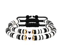 MARCBUSE Confezione da 2 braccialetti dell'amicizia intrecciati elastici da donna in argilla morbida gioielli braccialetti regolabili accessori unisex elastico braccialetto intrecciato, Misura unica