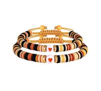 MARCBUSE Confezione da 2 braccialetti dell'amicizia intrecciati elastici da donna in argilla morbida gioielli braccialetti regolabili accessori unisex elastico braccialetto intrecciato, Misura unica