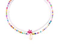 MARCBUSE Elegante collana a doppio filo con conchiglie per donne alla moda appassionati di moda e feste a tema spiaggia forniture gioielli da spiaggia, Misura unica, come descritto, come descritto