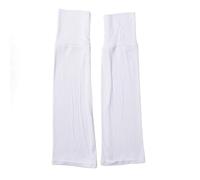 MARCBUSE Guanti lunghi in cotone senza dita maniche a prova di sole per le donne attività all'aperto protezioni solari e comodi manicotti senza dita, bianco, Taglia unica