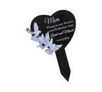 MARCBUSE Memorials Keepsakes Placche a forma di cuore decorazione acrilica della memoria per lapesite resistente alle intemperie cimitero commemorativi