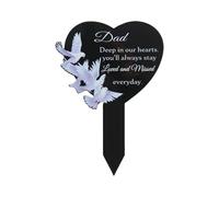 MARCBUSE Memorials Keepsakes Placche a forma di cuore decorazione acrilica della memoria per lapesite resistente alle intemperie cimitero commemorativi