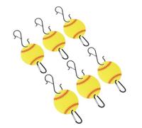 MARCBUSE Set di 6 ganci per recinzione a tema baseball, per appendere zaini, caschi e bottiglie d'acqua, organizzatori per amanti dello sport, idea regalo, zaini da baseball, recinzioni