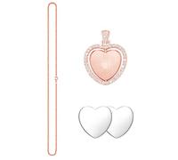 MARCBUSE Set di collane con ciondolo a forma di cuore su entrambi i lati, vassoio con intarsio girevole, accessori per la creazione di gioielli per donne e ragazze alla moda, facili, Misura unica