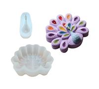 MARCBUSE Stampo artistico per torta a pavoni, in silicone, flessibile, antiaderente, facile da demolire per dessert, lavabile in lavastoviglie, in silicone, a forma di pavone
