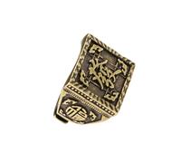 MARCBUSE Stili antichi Prosperità Anelli In Ottone Incisione Manuale Gioielli In Metallo Invecchiato Per Gli Appassionati di Moda Vintage Regalo Degli Uomini Retrò Ot, Misura unica, come descritto