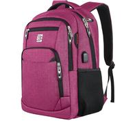 marcello Zaino Per Computer Portatile Con Porta Di Ricarica Usb,Da Uomo E Da Donna, Per Lavoro, Scuola, Università, Per Ragazzi, Adolescenti (Rosa, 15.6 Pollici)