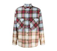 Marcelo Burlon - Bleach Logo Cotton Check Shirt - - Shirts - Uomo - Multicolore - L