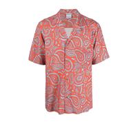 Marcelo Burlon - Camicia a Maniche Corte con Stampa Paisley - - Shirts - Uomo - Rosso - S