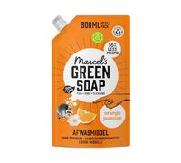 Marcel's Green Soap Ricarica liquido per piatti, arancione e gelsomino, risparmia il 56% di plastica, ecologico, 100% vegano, 100% plastica riciclata, 97% biodegradabile, 500 ml