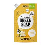 Marcel's Green Soap Ricarica per sapone per le mani alla vaniglia e ambra, ricarica per dispenser di sapone per le mani, formula senza microplastica, vegano, ricaricabile, 500 ml