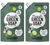Marcel's Green Soap - Ricarica sapone per le mani Pepe nero e bergamotto - Formula senza microplastica - Ricarica sapone per le mani - 99% biodegradabile - Vegano (Confezione da 2)