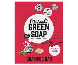Marcel's Green Soap - Shampoo Bar Argan & Oudh - Uso quotidiano, senza plastica e solfati - Risparmia 3 bottiglie di normale Shampoo - 100% Eco friendly - 100% Vegan - 97% Biodegradabile - 90 G