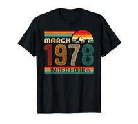 March 1978 Limited Edition Classic 1978 Vintage Birthday Maglietta