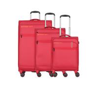 March15 Trading Silhouette 4 ruote Set di valigie 3 pezzi espandibile rosso