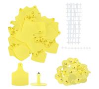 marche auricolari per bovini numerate, 100 set di etichette vuote for bestiame, etichette auricolari multifunzionali in plastica riutilizzabili for l'identificazione degli animali for bovini, mucche,