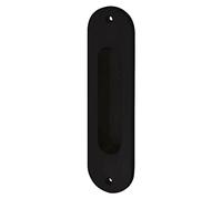 MARCHESI 4681 SCHWARZ Cosch-Edelstahltechnik-Conchiglia per Porta Scorrevole, Ovale, 38 x 152 mm, Nero