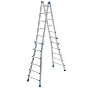 Scala Telescopica in Alluminio Trasformabile Doppia 12+12 Gradini 150kg Equipe