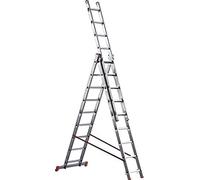Marchetti Alluminio Scala telescopica 3 rampe ORANGE, 1.0m x 3.25m, 150kg, Argento/Arancione