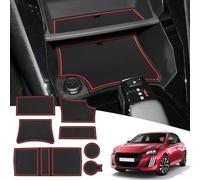 MARCHFA Antiscivolo Tappetini per 208 2008 E208 E2008 2025 2024 2023 2022 2021 2020 Anti polvereTappetino in Gomma per Interna Porta Porta Bevande (Rosso)