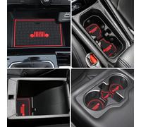 MARCHFA Tappetino antiscivolo per porta interna compatibile per Compass 2022 2023 2024 2025 tappetino di stoccaggio anti-polvere (rosso 14 pcs)