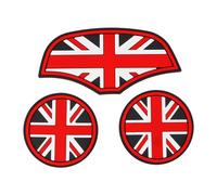 MARCHFA Tappeto per console centrale per Mini Cooper S F55 2015-2023 Cooper S F56 2014-2023 Accessorio per auto in gomma antiscivolo per console centrale, sottobicchiere 3 pezzi (Rosso)