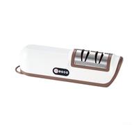 Marchfunny Affilacoltelli ricaricabile con funzionamento automatico per coltelli da cucina, forbici e attrezzi da giardino, senza fili ABS e acciaio inossidabile (marrone)