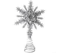 Marchfunny Albero di Natale intagliato a forma di stella con intricato ciondolo a forma di fiocco di neve 3D, ornamento in plastica per le festività stagionali della casa e del giardino, decorazione