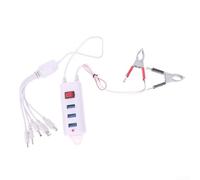 Marchfunny Caricatore del telefono cellulare con 3 clip USB e interruttore integrato interfaccia USB 5V 500mA uscita caricatore portatile compatibile con più dispositivi