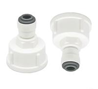 Marchfunny Connettore dritto per filtro dell'acqua, adattatore filettato femmina G3/4-G1/4, attacco rapido per sistema di osmosi inversa, tubo in plastica, confezione da 2, bianco