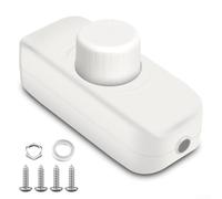 Marchfunny Interruttore dimmer rotante in linea per lampade a LED dimmerabili che supportano la gamma completa 0-100% di oscuramento e richiamo dell'ultima impostazione (bianco)