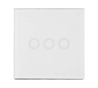 Marchfunny Interruttore touch per controllo a 3 vie, compatibile con lampade a LED, a incandescenza e a risparmio energetico, design moderno (bianco)