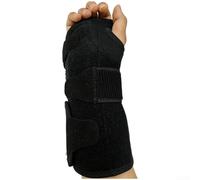 Marchfunny Polso ortopedico con cinghie regolabili e stecca in alluminio integrata per supporto durante l'esercizio fisico e la riabilitazione (nero destro)