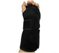 Marchfunny Polso ortopedico con cinghie regolabili e stecca in alluminio integrata per supporto durante l'esercizio fisico e la riabilitazione (nero sinistro)