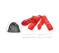 Marchfunny Set di linee di confine per beach volley con spessa fettuccia in nylon, due cinghie da 8 m e due cinghie da 16 m, quattro perni in acciaio e una cinghia per imbracatura (E)
