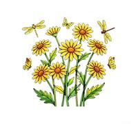 Marchfunny Sunny Spring - Vetro statico aderente con motivi floreali e insetti, progettato per superfici pulite in vetro e finestre senza