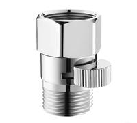 Marchfunny Valvola di arresto doccia, regolatore del flusso d'acqua, connettore standard G 1/2", finitura cromata in ottone, design anti-perdite, interruttore doccia portatile