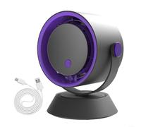 Marchfunny Ventilatore da scrivania silenzioso con display a LED, controllo continuo della velocità, ventola di circolazione per camera da letto e ufficio (grigio)