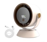 Marchfunny Ventilatore da scrivania silenzioso con display a LED, controllo continuo della velocità, ventola di circolazione per camera da letto e ufficio (beige)