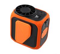 Marchfunny Ventola portatile con display a LED, 4000 mAh, ricaricabile, USB, ventola di raffreddamento personale, 100 velocità, regolabile, clip per cintura per attività all'aperto, arancione verde