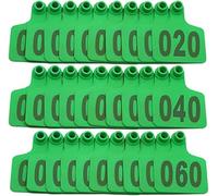marchi auricolari, 100 set di etichette auricolari for bovini, for cavalli da allevamento, for cervi, strumenti digitali Tplastic 201-300/1-100(Green,.901 1000)